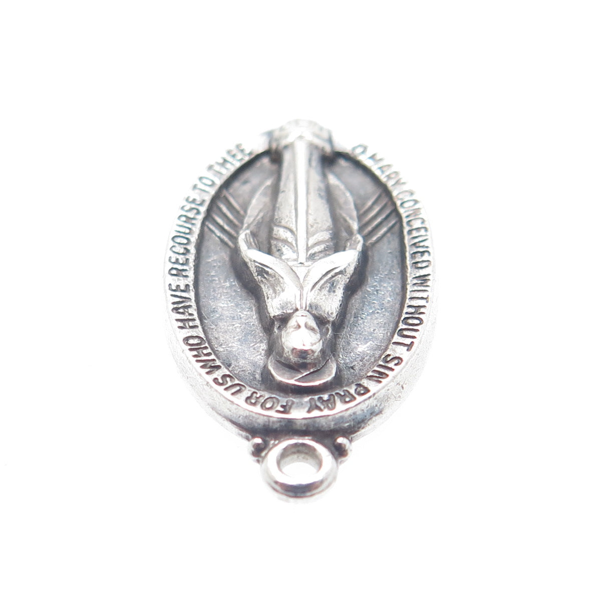 WALTER E. HAYWARD 925 Sterling Silver Vintage St. Mary Religious Charm Pendant