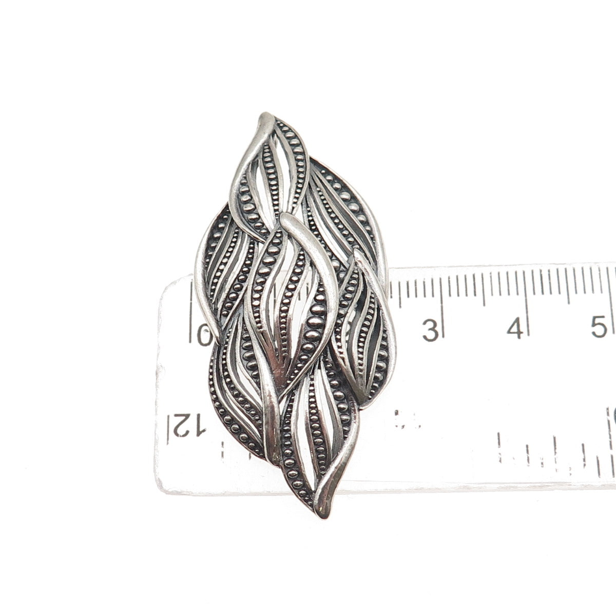 Or Paz PZ 925 Sterling Silver Vintage Israel Modernist Floral Slide Pendant