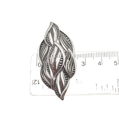 Or Paz PZ 925 Sterling Silver Vintage Israel Modernist Floral Slide Pendant