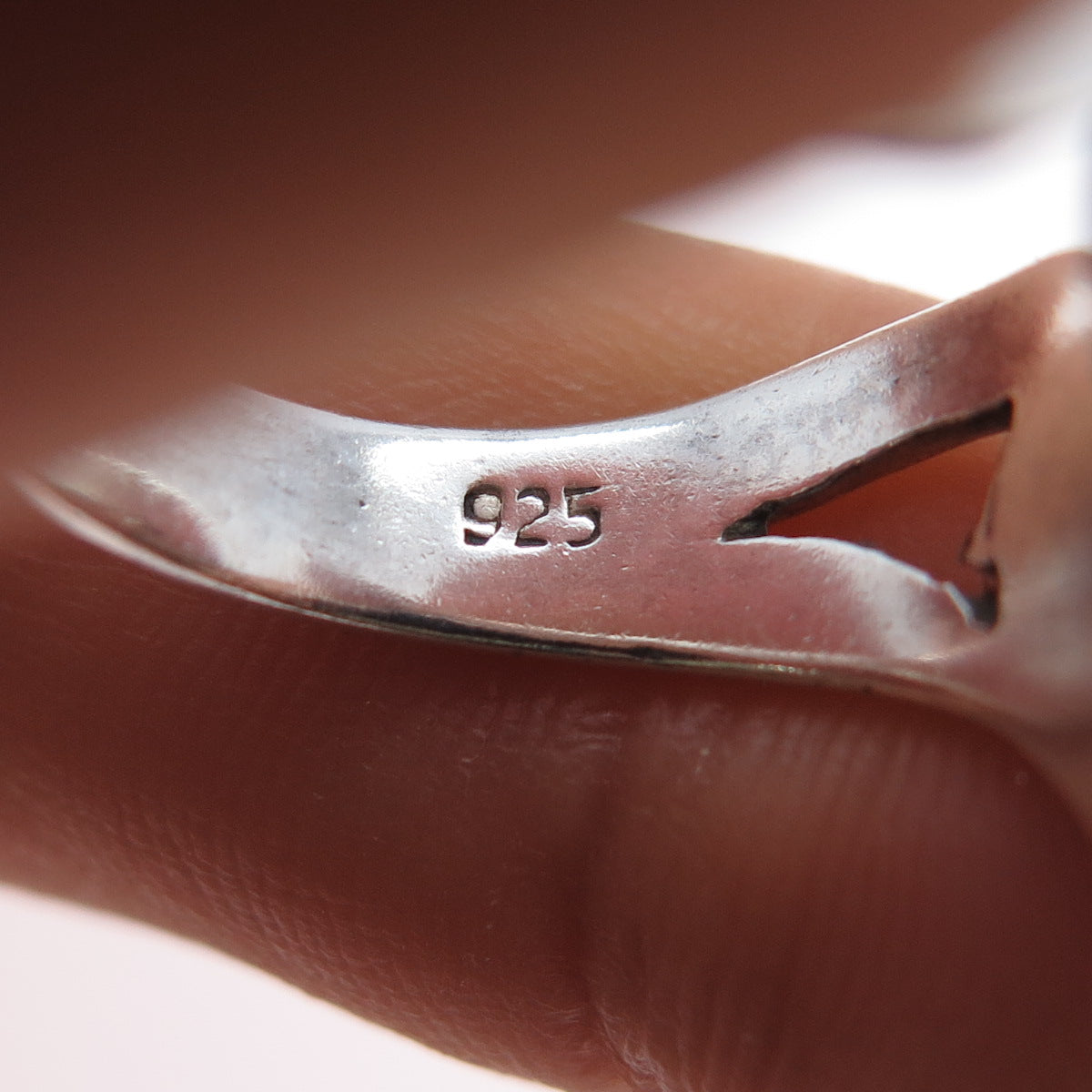 925 Sterling Silver Vintage Real Turquoise Modernist Ring Size 6