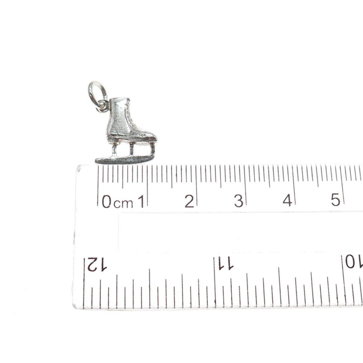 925 Sterling Silver Vintage Ice Skating Shoe Mini 3D Charm Pendant