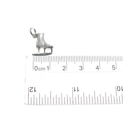 925 Sterling Silver Vintage Ice Skating Shoe Mini 3D Charm Pendant