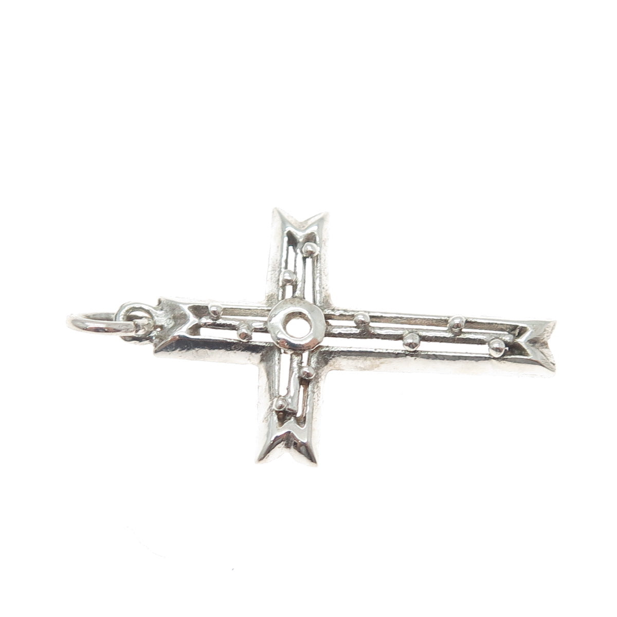 925 Sterling Silver Vintage Cross Religious Charm Pendant