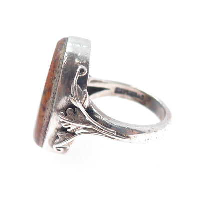 CARMEN BECKMANN 925 Sterling Silver Vintage Mexico Real Opal Ring Size 6.5