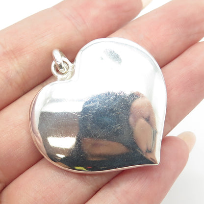 925 Sterling Silver Vintage Puffy Heart Pendant
