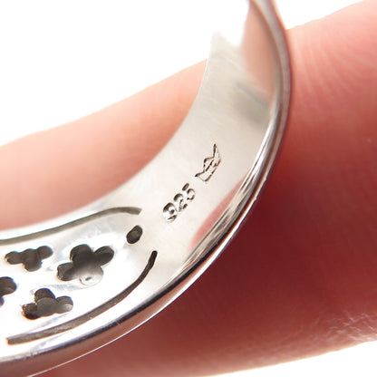 925 Sterling Silver Round-Cut C Z Sparkle Ring Size 6.75