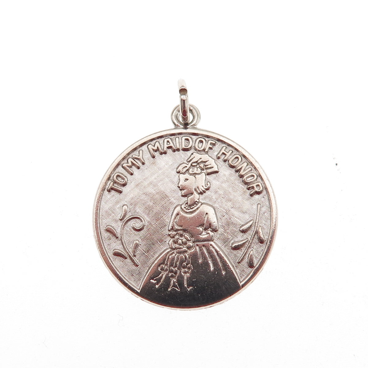 Wells 925 Sterling Silver Vintage To My Maid Of Honor Charm Pendant