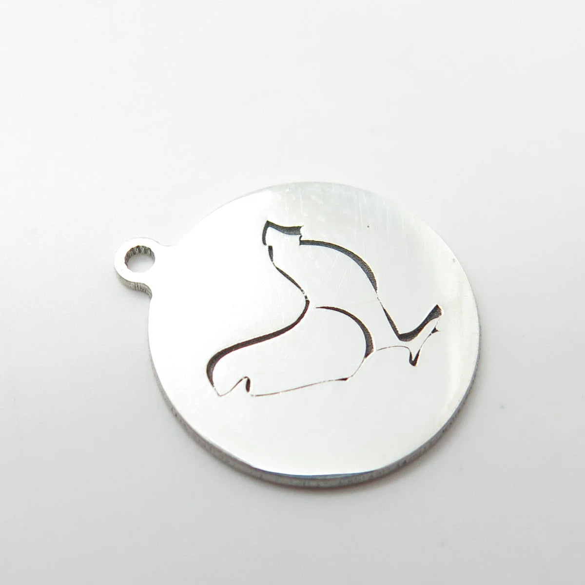 925 Sterling Silver USA Two In Town Rooster Bird Charm Pendant