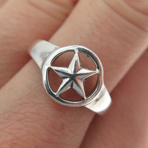 925 Sterling Silver Vintage Star Ring Size 7.75