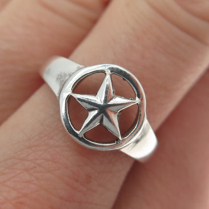 925 Sterling Silver Vintage Star Ring Size 7.75