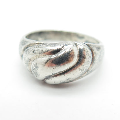 CHAPAL-ZENRAY 925 Sterling Silver Vintage Ribbed Ring Size 6.75