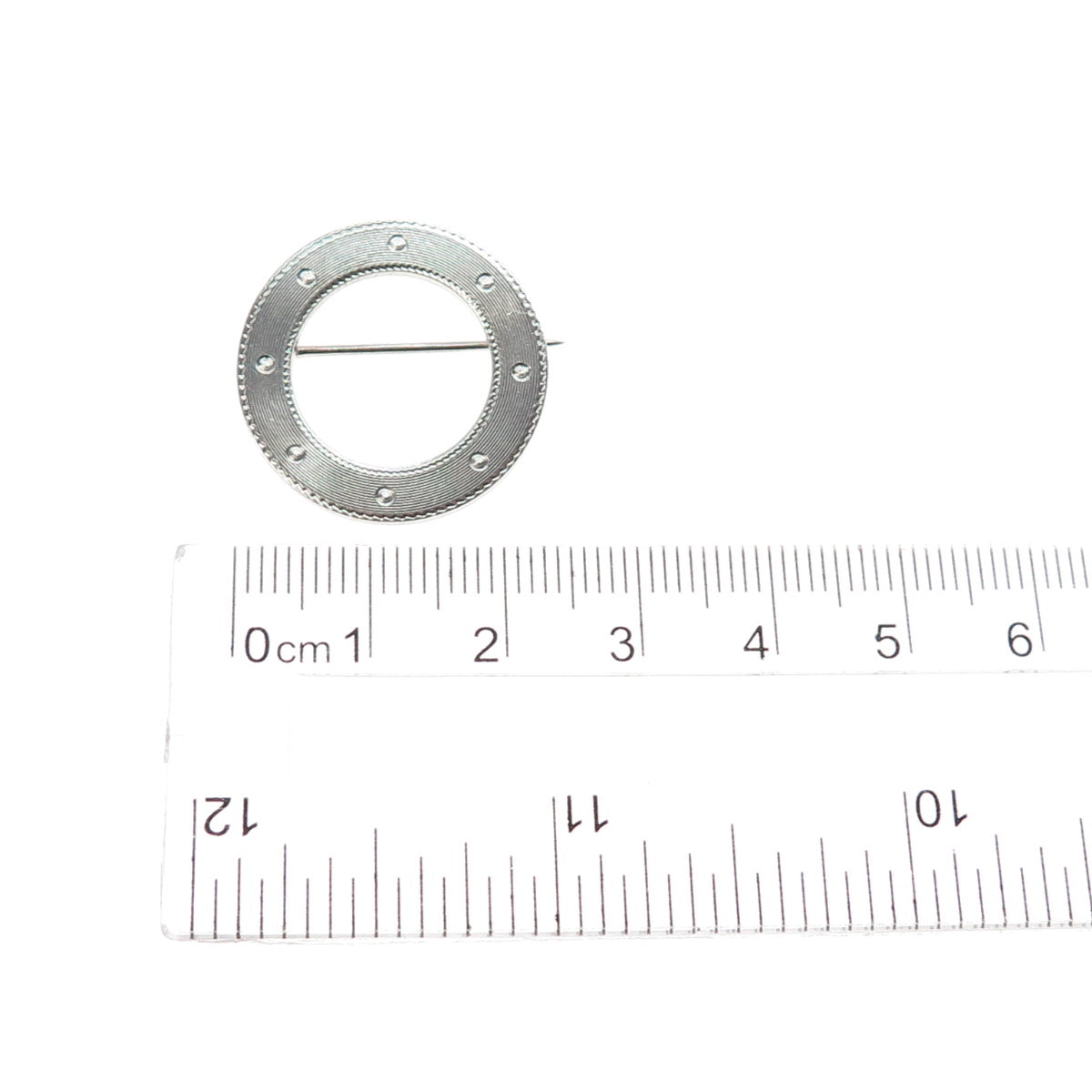 WELLS 925 Sterling Silver Vintage Circle of Life Pin Brooch