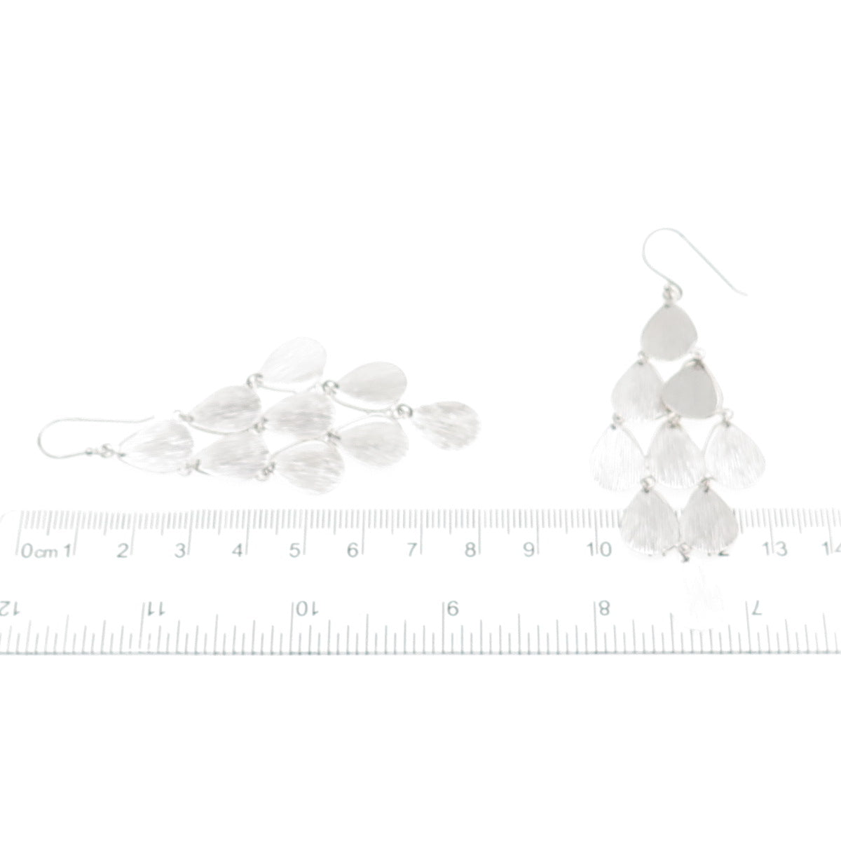 925 Sterling Silver Textured Boho Petal Dangle Earrings