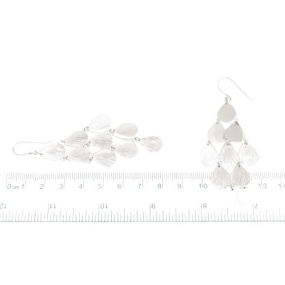 925 Sterling Silver Textured Boho Petal Dangle Earrings