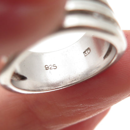 925 Sterling Silver Round-Cut C Z Multi-Row Ring Size 5.5