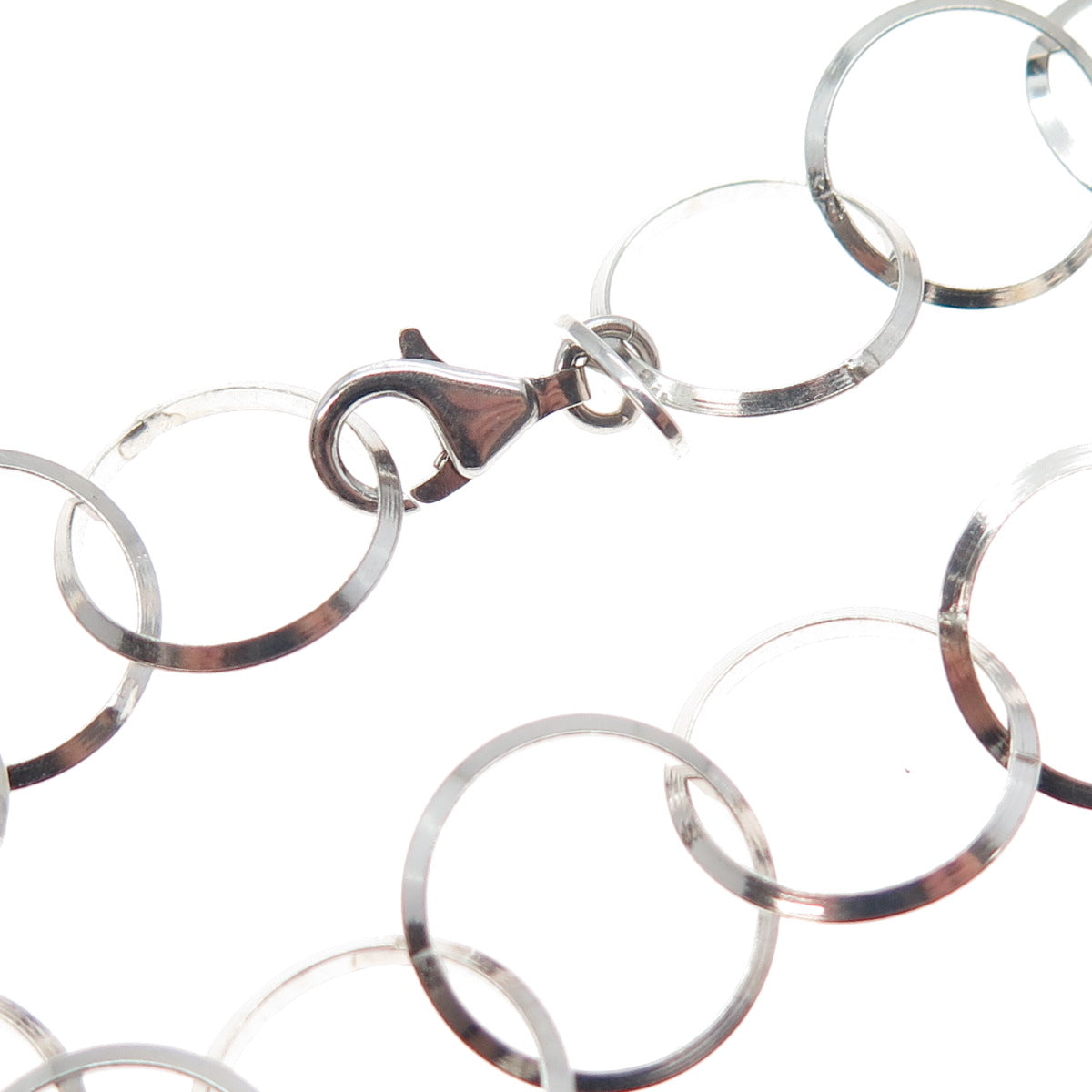 SILVER STAR 925 Sterling Vintage Italy Real Pearl Rolo Chain Necklace 22"