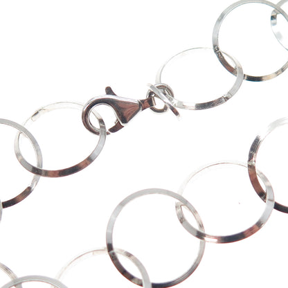 SILVER STAR 925 Sterling Vintage Italy Real Pearl Rolo Chain Necklace 22"