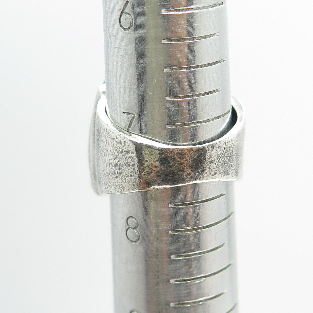 925 Sterling Silver Vintage Modernist Oxidized Ring Size 7.5
