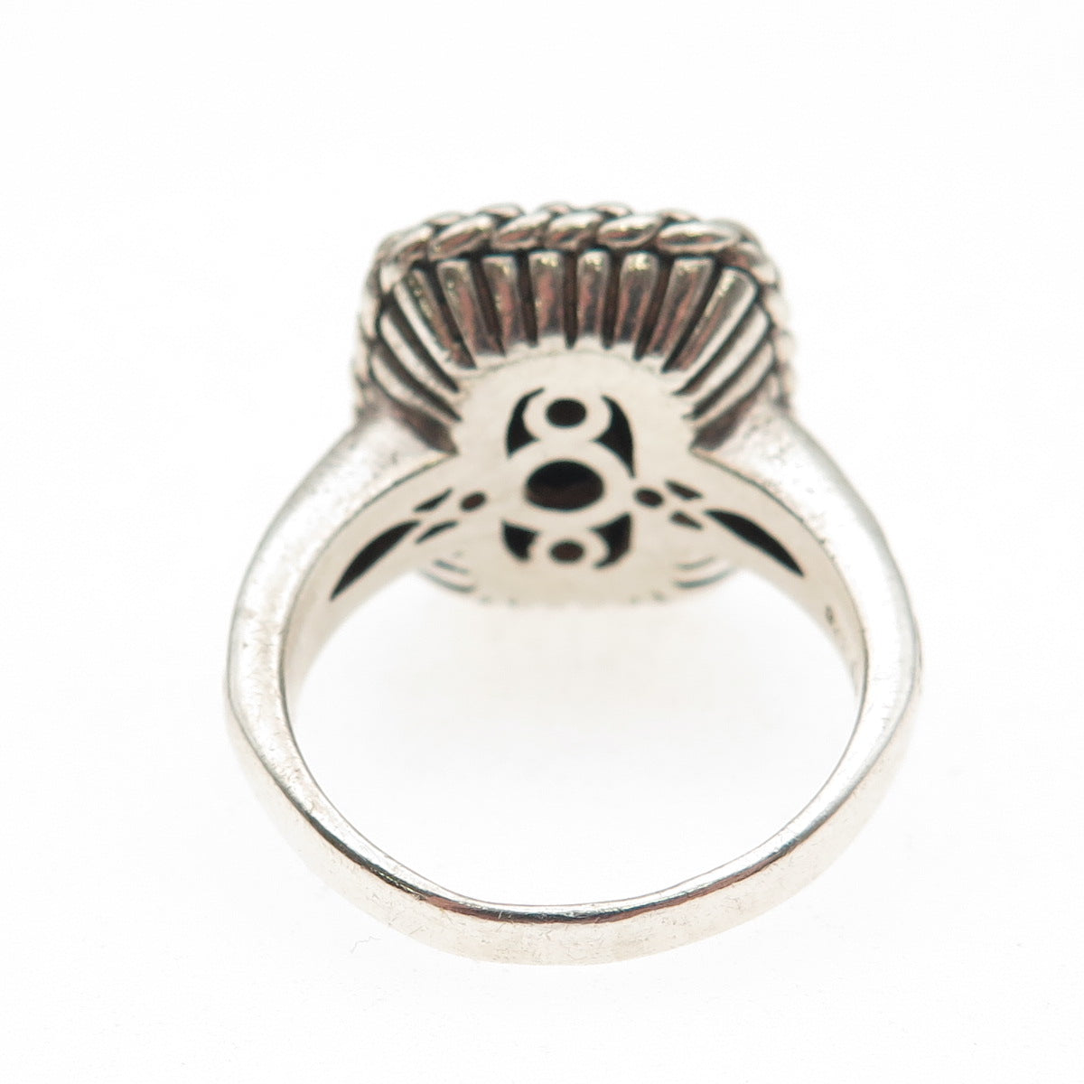 Dasan 925 Sterling Silver 14K Gold Vintage Real Black Onyx Oxidized Ring Size 10