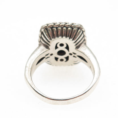 Dasan 925 Sterling Silver 14K Gold Vintage Real Black Onyx Oxidized Ring Size 10