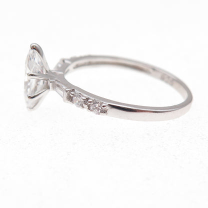 925 Sterling Silver Multi-Cut C Z Engagement Ring Size 8