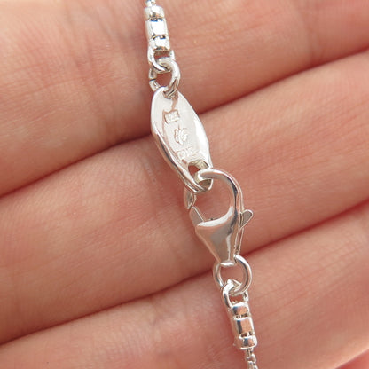 HAGIT GORALI Sterling Vintage Israel Real Pearl Floral Box Chain Necklace 28"