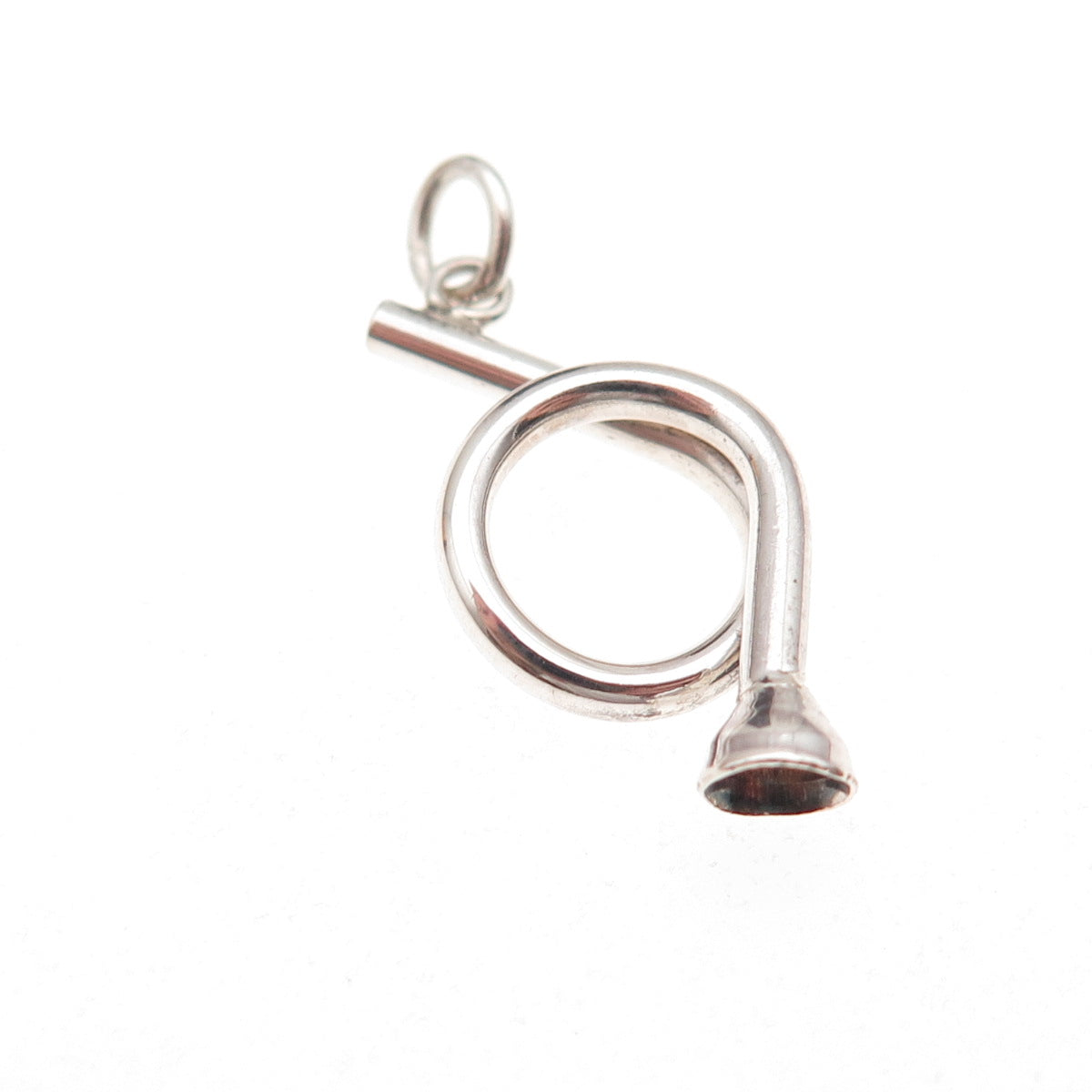 925 Sterling Silver Vintage Musical Horn Charm Pendant