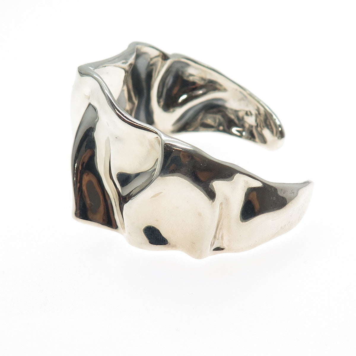 HAGIT GORALI Sterling Silver Vintage Israel Modernist Adjustable Bracelet 6.25"