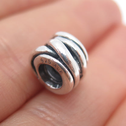 PANDORA 925 Sterling Silver & Gold Cluster Slide Bead Charm