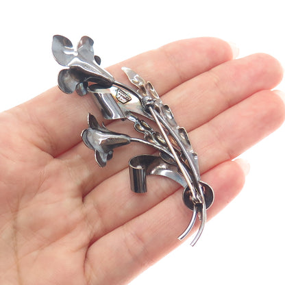 A&Z HAYWARD 925 Sterling Silver 1/20 12K Gold Filled Vintage Flower Pin Brooch
