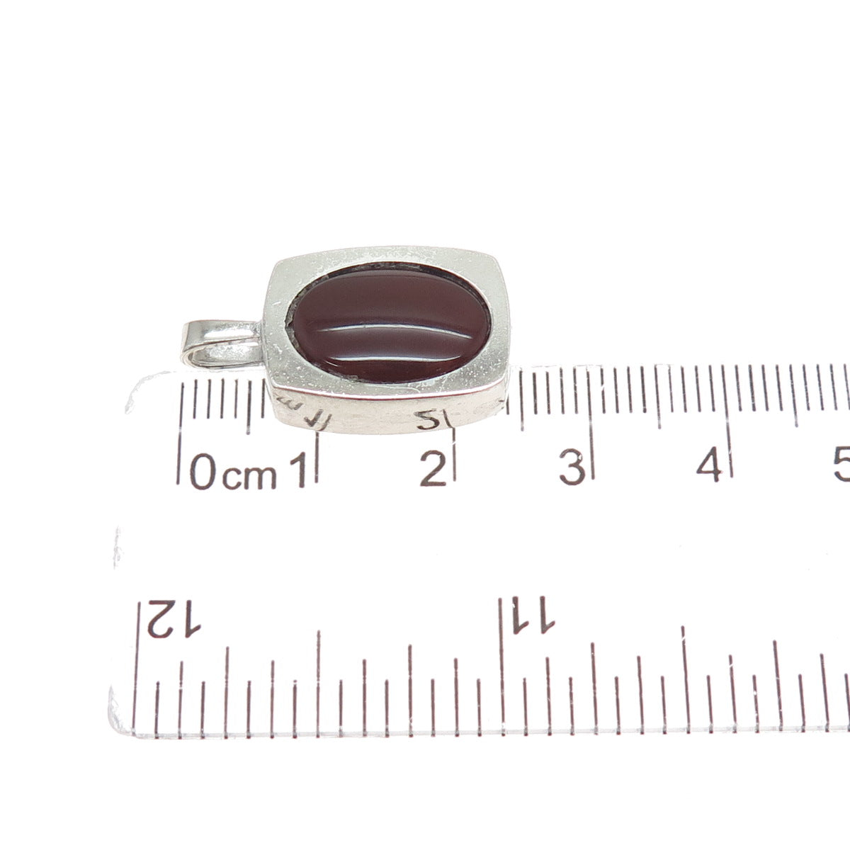835 Silver Vintage European Real Carnelian Minimalist Charm Pendant