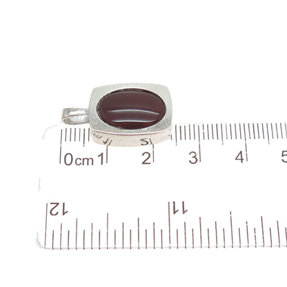 835 Silver Vintage European Real Carnelian Minimalist Charm Pendant