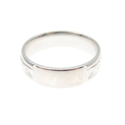 925 Sterling Silver Diamond-Cut Crisscross Band Ring Size 10.25