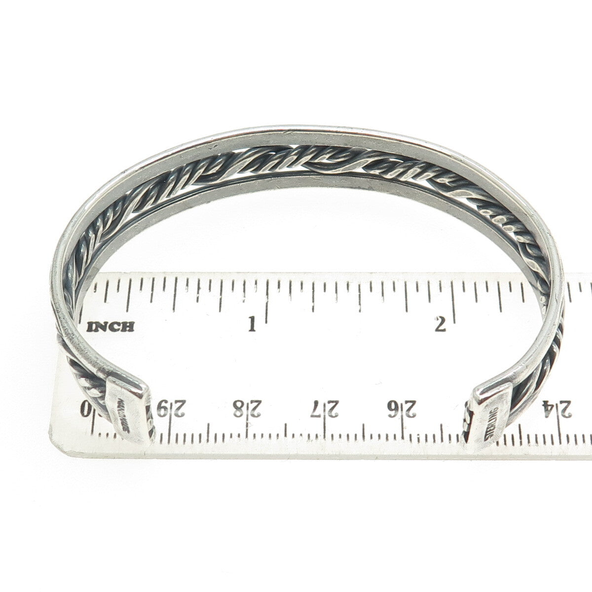 Old Pawn 925 Sterling Silver Southwestern Twisted Rope Adjustable Bracelet 7"