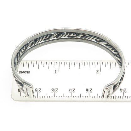 Old Pawn 925 Sterling Silver Southwestern Twisted Rope Adjustable Bracelet 7"