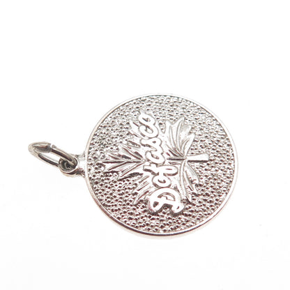 925 Sterling Silver Vintage Dofasco Logo Canadian Maple Leaf Charm Pendant