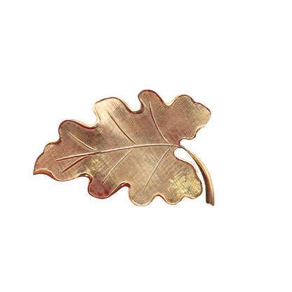 Carl Art 925 Sterling Silver Gold Plated Vintage Oak Leaf Pin Brooch