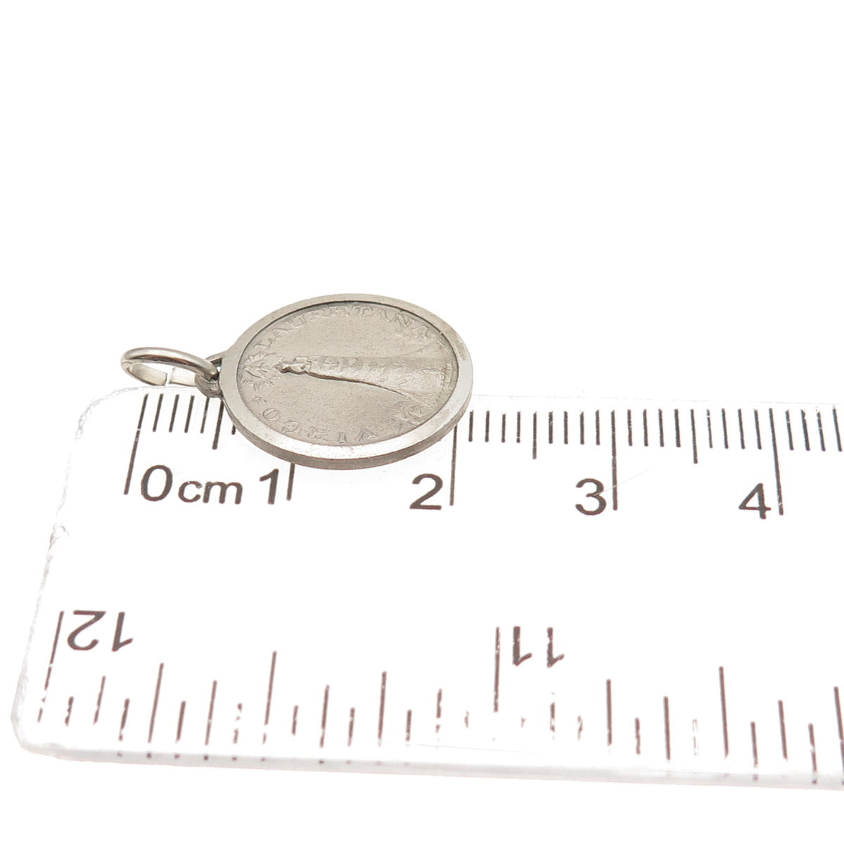 800 Silver Vintage Italy Virgo Lauretana Mini Charm Pendant