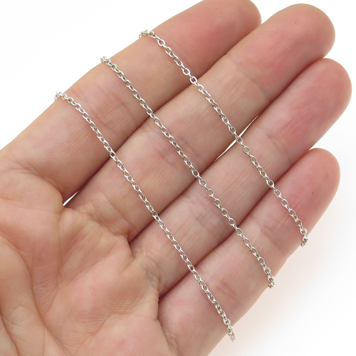 925 Sterling Silver Vintage Cable Chain Necklace 18"