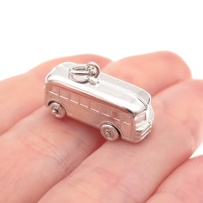 Art's Elegance 925 Sterling Silver Vintage Volkswagen Bus 3D Charm Pendant