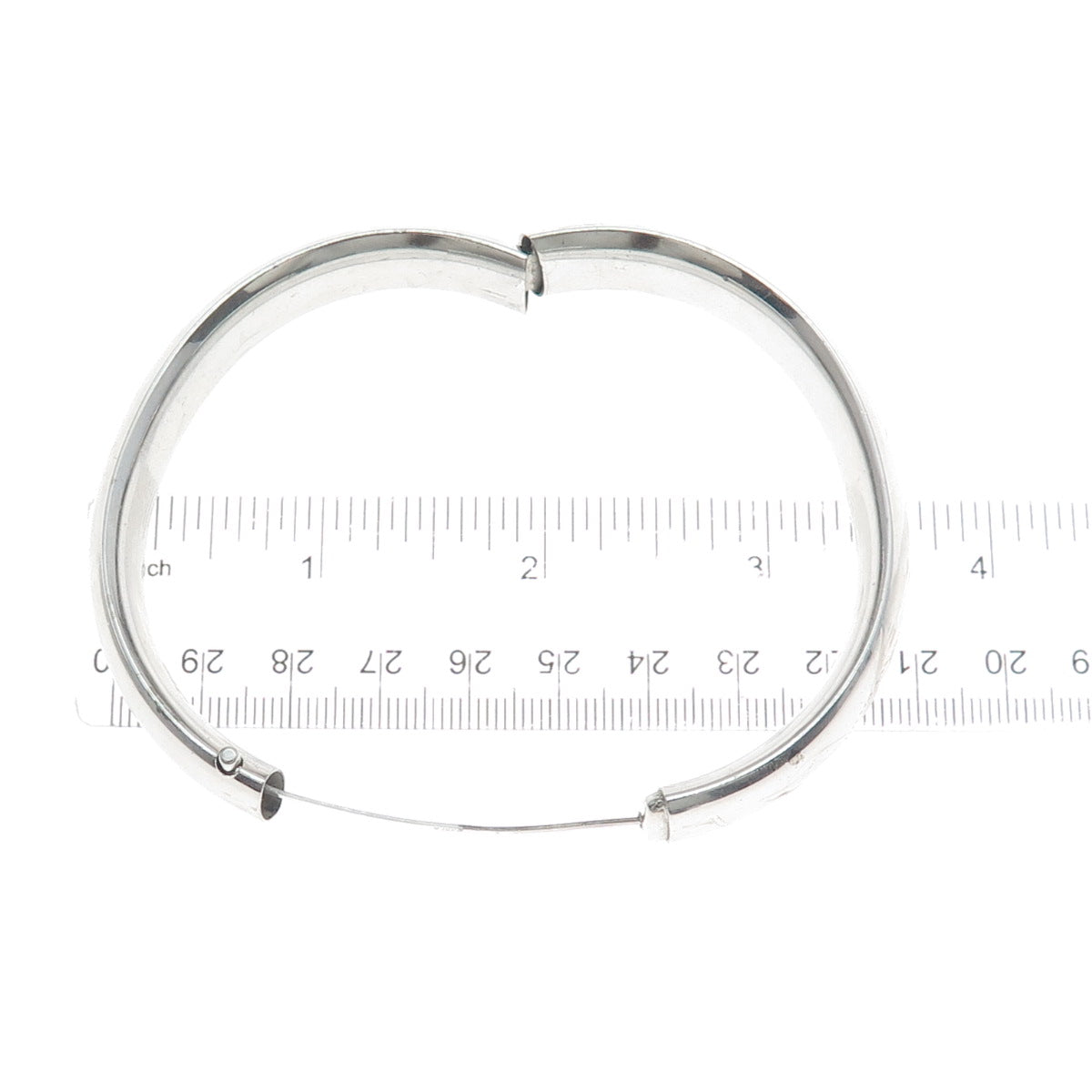 CARLA 925 Sterling Silver Antique Art Deco Engraved Bangle Bracelet 7.5"