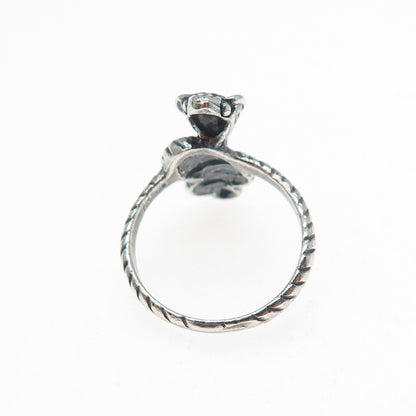 925 Sterling Silver Vintage Cobra Snake Oxidized Ring Size 9