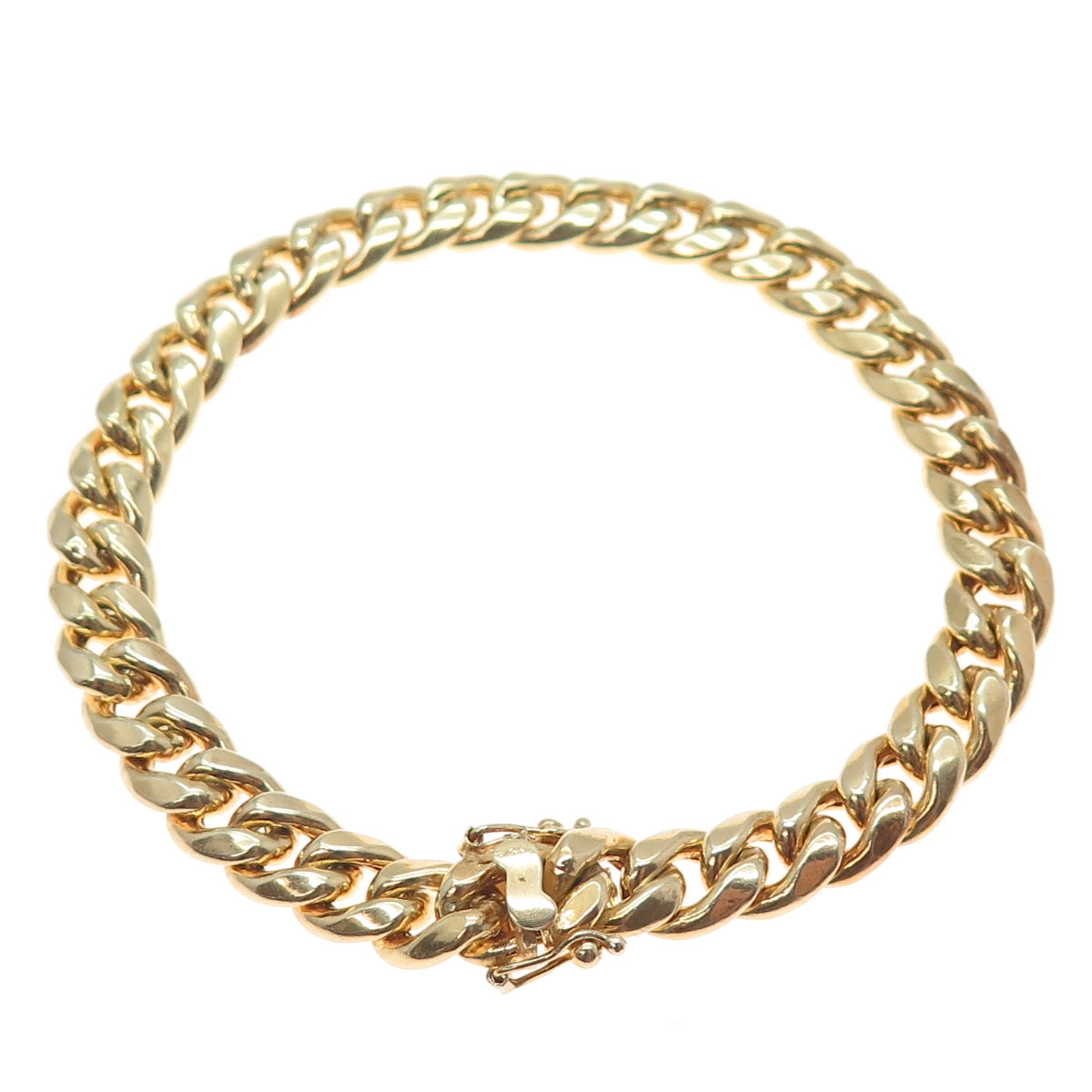 925 Sterling Silver Gold Plated Curb Link Bracelet 8.75"