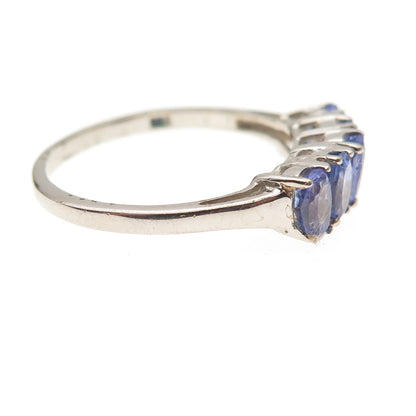 Chuck Clemency 925 Sterling Silver Real Oval-Cut Tanzanite Ring Size 7.75