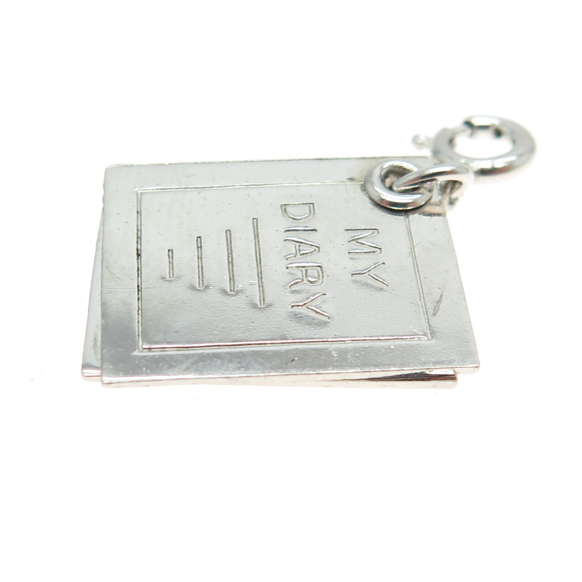 925 Sterling Silver Vintage "My Diary" Charm Pendant