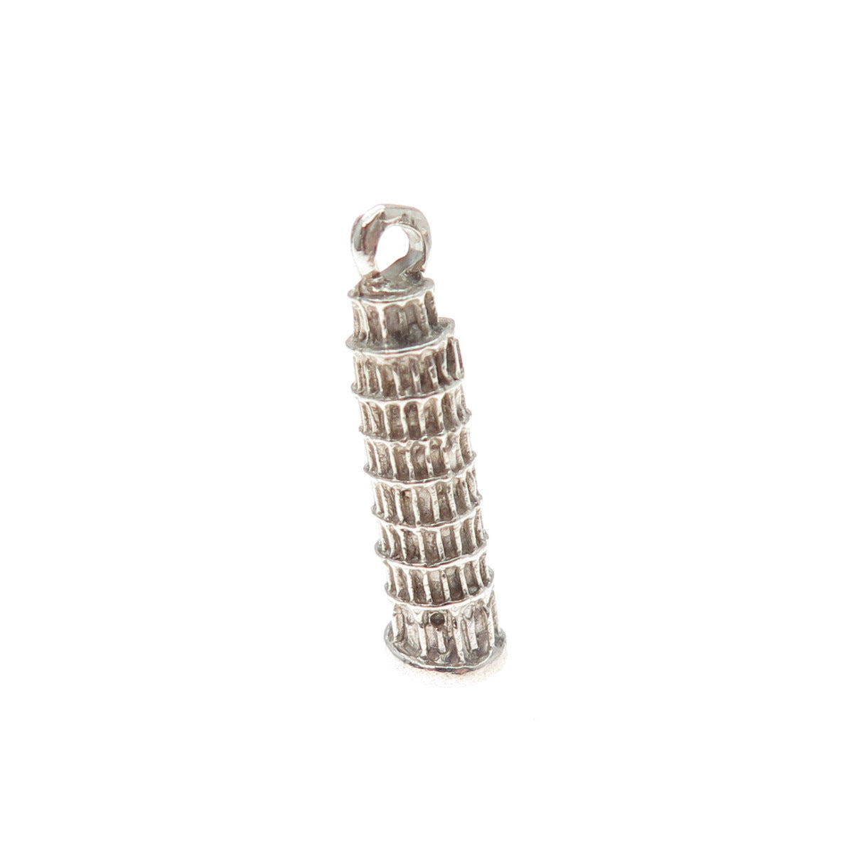 800 Silver Vintage Tower of Pisa 3D Charm Pendant