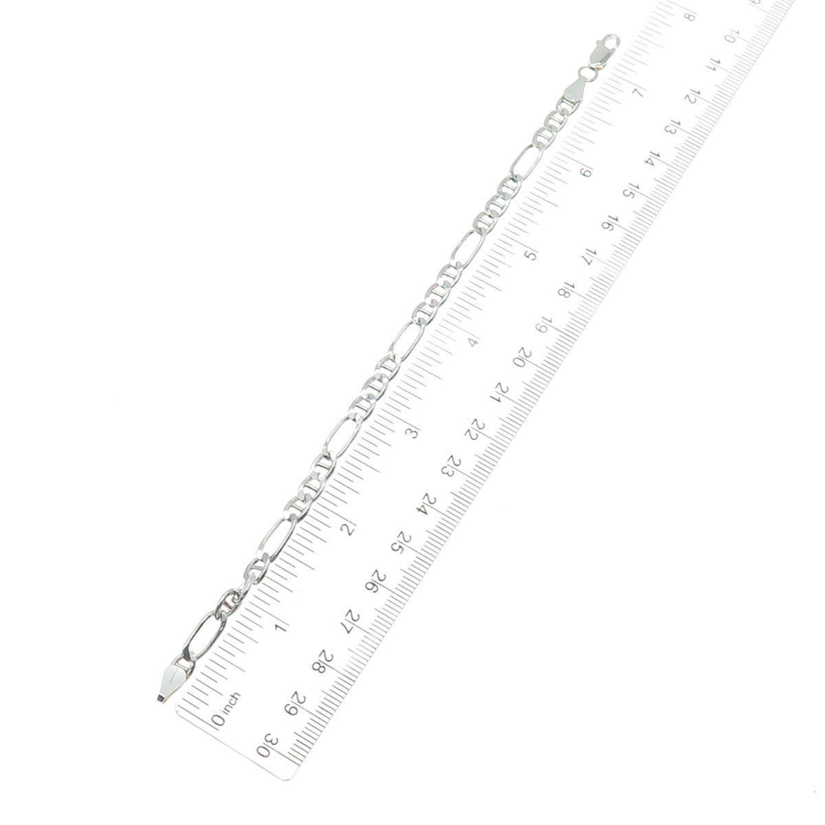 DANECRAFT 925 Sterling Silver Italy Figaro Link Bracelet 7.25"