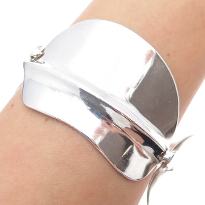 925 Sterling Silver Vintage RGN Modernist Panel Link Bracelet 7.5"