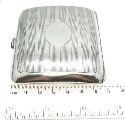 WATROUS MFG CO 925 Sterling Silver Antique Art Deco Carnelian Cigarette Case #38