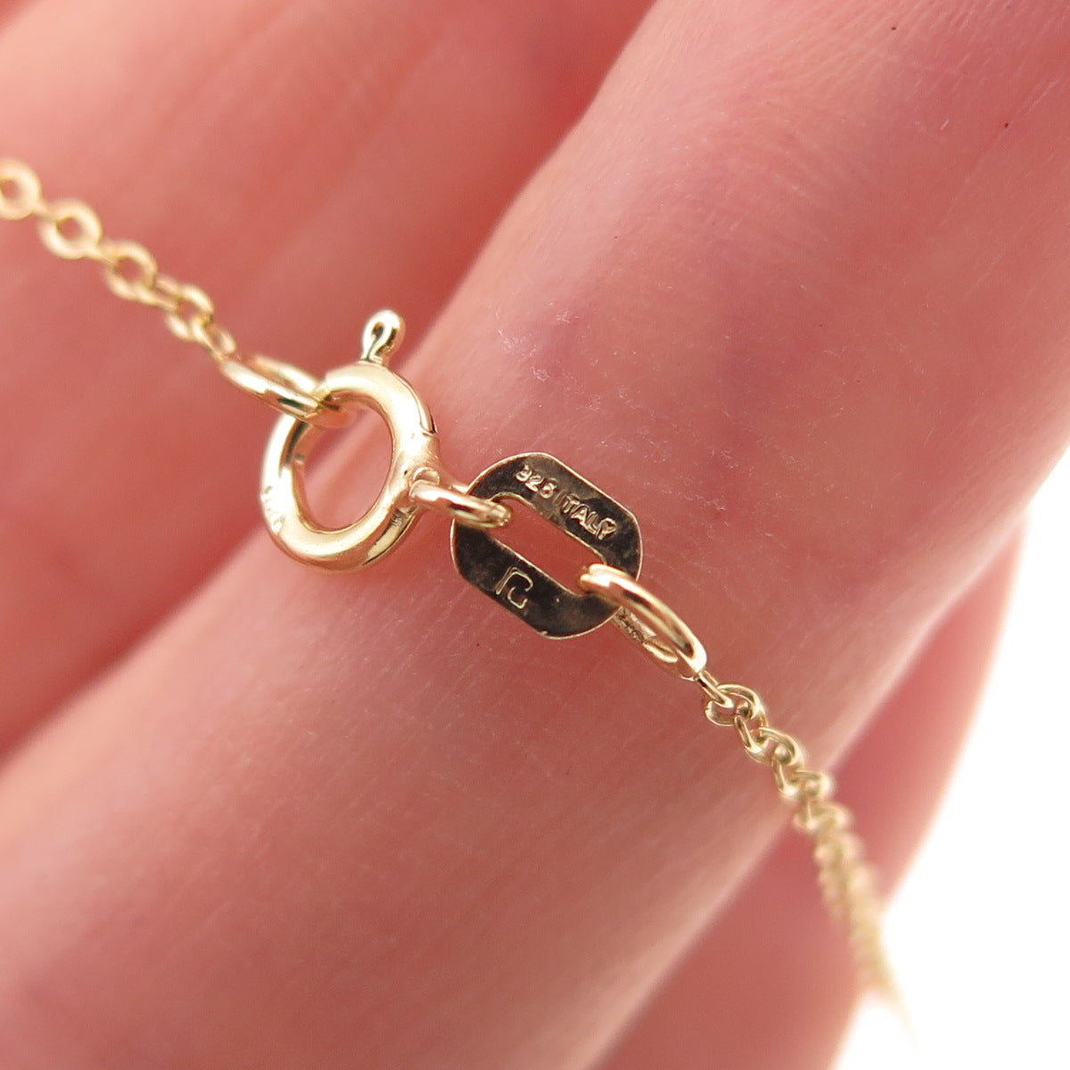 Ross Simons 925 Sterling Gold Plated Real Diamond & Sapphire Cross Necklace 18"
